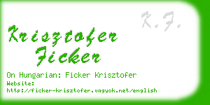 krisztofer ficker business card